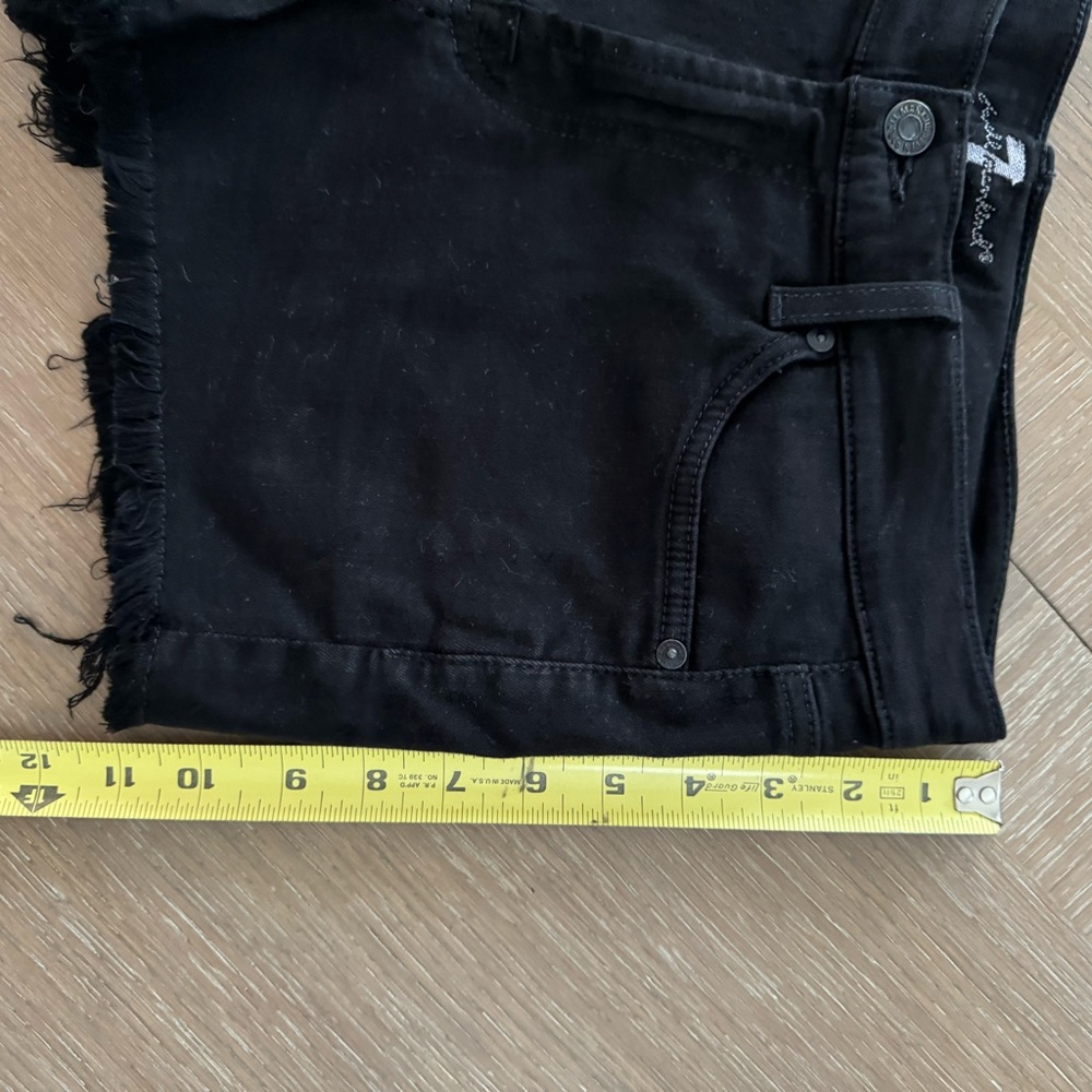 7 for All Mankind Black Denim Shorts Sz 27 - Picture 4 of 4